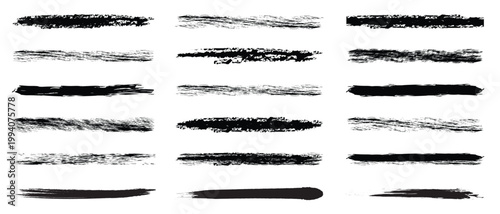 Set of rectrangle shape brush strokes. crayon drawn lines illustrator brush stroke set. abstract grunge banner for graphic design. Texture brushes and modern grunge brush lines. 