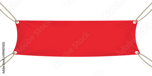 red textile banner template vector illustration