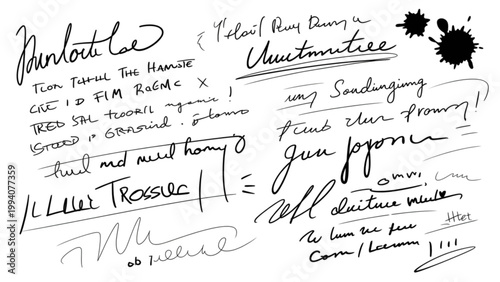 Handwritten notes on a piece of paper detailing a recipe or instructions for a traditional dish Vector