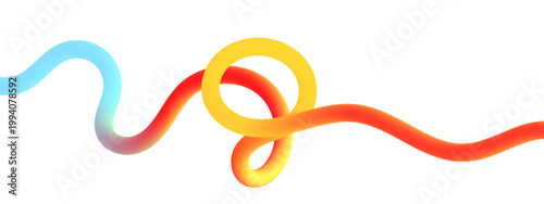 Abstract Color Lines Pattern with Rainbow Gradient Ribbons and Flowing Wave Shapes on White Background Modern Vector Illustration.