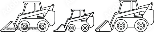Construction machines working together excavating and moving materials at building site vector illustration