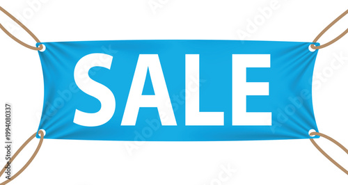 blue sale tag isolated