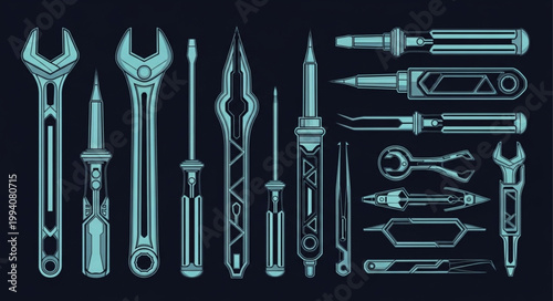 Collection of Various Hand Tools and Instruments.