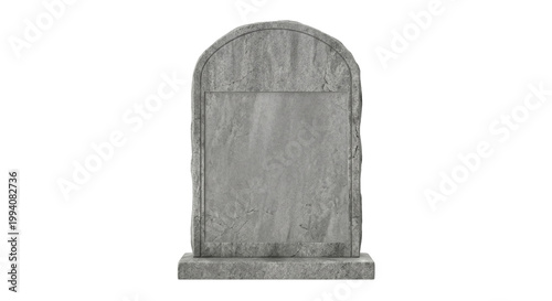 Bild auf Leinwand Blank weathered grey stone graveyard tombstone with copy space