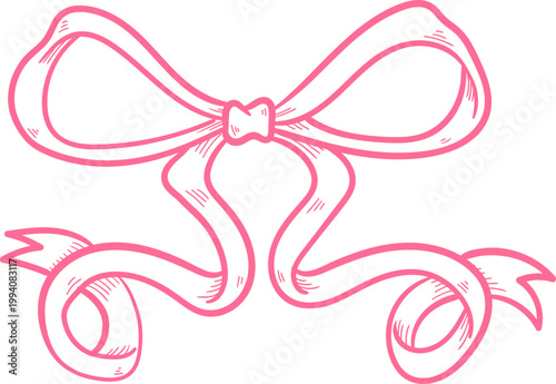 Ribbon Bow Header Decorative Line Clipart
