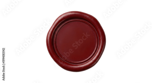 Foto Blank red wax seal with cracked edges and copy space