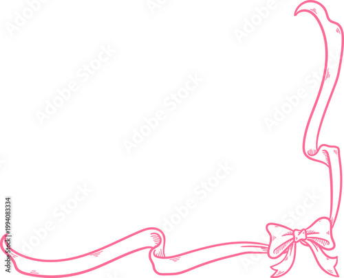 Cute Ribbon Frame Border Corner Soft Curve Clipart