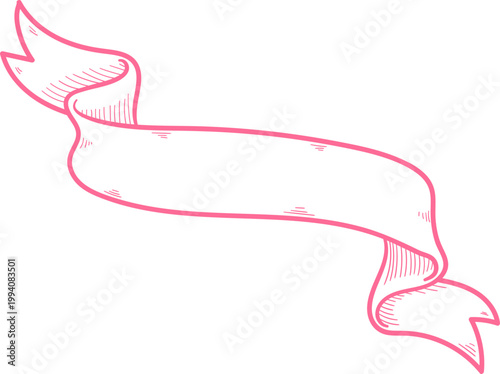 Hand Drawn Ribbon Banner Label Clipart