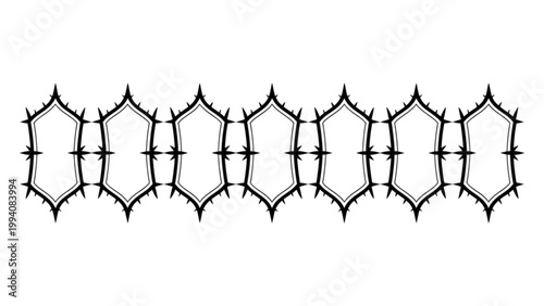 Chemical structure diagram of a polyaromatic hydrocarbon chain resembling graphene nanoribbon Vector