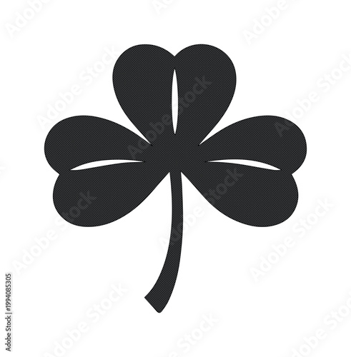 Simple black shamrock vector icon, a classic three-leaf clover symbol, perfect for St. Patrick's Day designs, Irish culture themes, and good luck emblems.