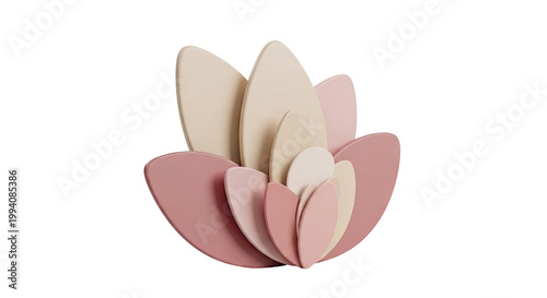 Layered Petal Sculpture in Soft Pink and Beige Tones