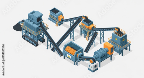 Industrial Recycling Plant Machinery Conveyor System.