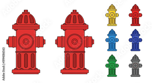 Collection of Fire Hydrants in Various Colors