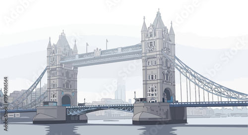 Tower Bridge On A Misty London Day