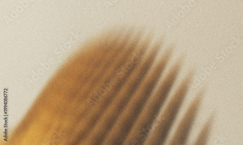 Abstract beige background with wooden comb shadow soft light minimal aesthetic texture