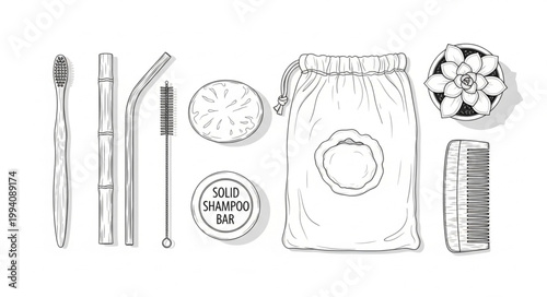 Reusable Straw Set With Cleaning Brush And Pouch For Sustainable Living.