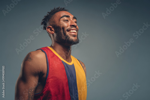 man stands bravely against fierce wind on pale lilac background embodying strength of spirit