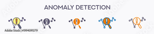 Anomaly Detection Element For Design Graphic - Multi Styles. Vector Illustration Of Two Colored And Black. Multiple Icons Designs Can Be Used For Mobile, Ui, Web 