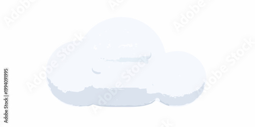 A simple soft white cloud illustration with a gentle rounded shape