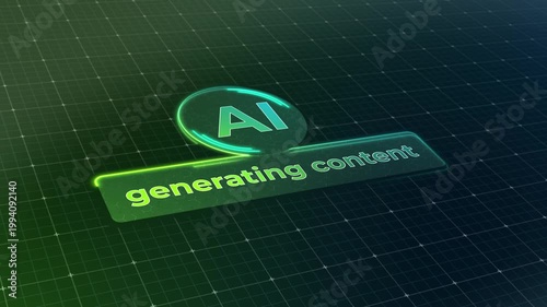 Video animation of a generative AI user interface during the loading process, which generates content and features a lighting effect.