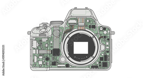 Detailed Camera Internal Components Illustration