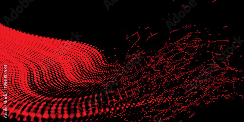 red black brush wrap car sticker pattern abstract banner sporty lines red black color combination grunge brush pattern racing motorcycle design. Eps 10.