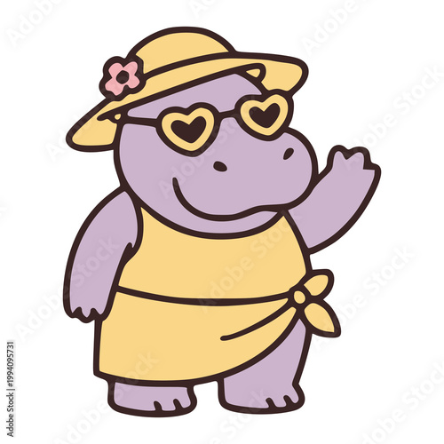 Hippo Animal Illustration