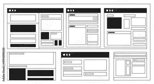 Website Wireframe Layouts User Interface Design Mockups.