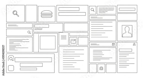 Collection of Various Forms and Documents with Text and Icons.