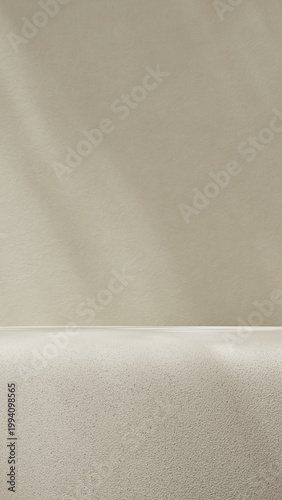 Empty podium with soft lighting in clean studio setup. Ideal for product mockup, branding and advertising templates.