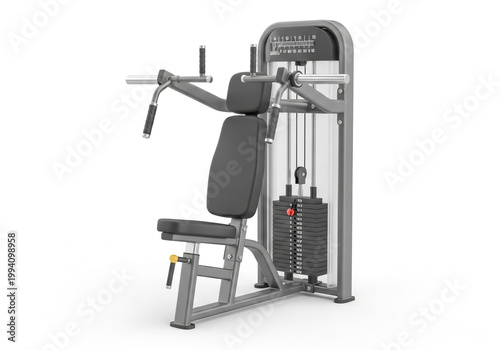 Person using a seated chest press gym machine for upper body workout