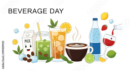 Beverage day with various drinks.
