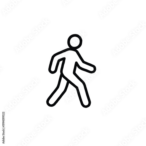 Pedestrian Walking Sign Monoline Doodle