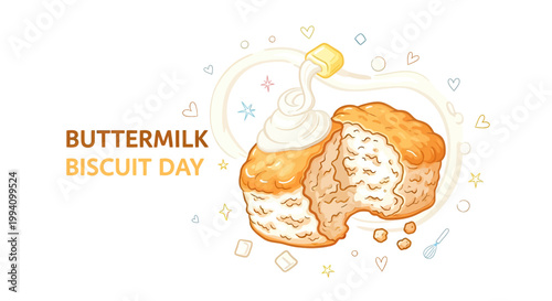 Biscuit with butter and buttermilk.