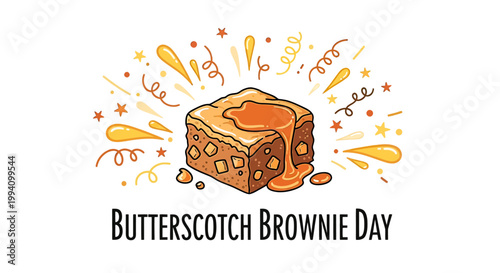 Butterscotch brownie dessert sweet treat.