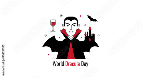Cartoon vampire character in costume.