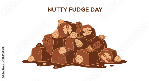 Delicious Chocolate Fudge with Nuts.