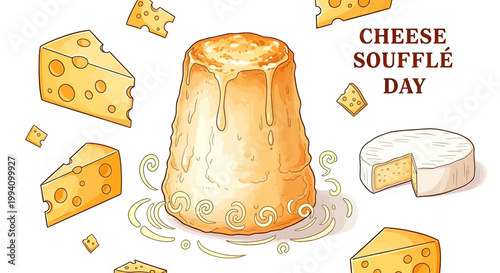 Delicious cheese souffl with melted cheese.