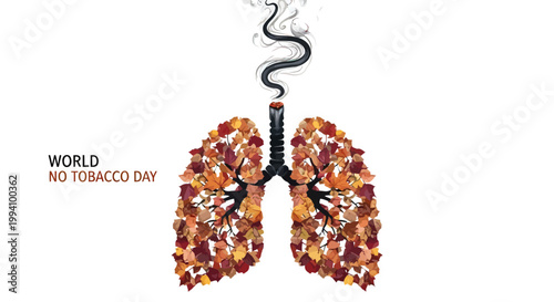 lungs made of colorful cigarette butts.