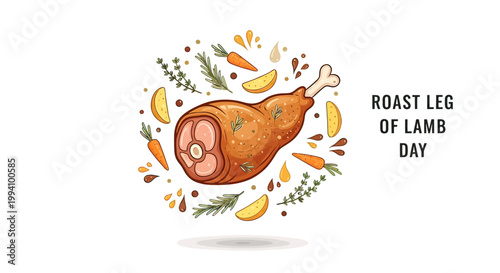 Roast leg of lamb meat dish.