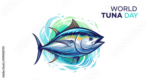 Tuna Fish Ocean Sea Creature Illustration.
