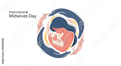 Woman embracing newborn baby close.