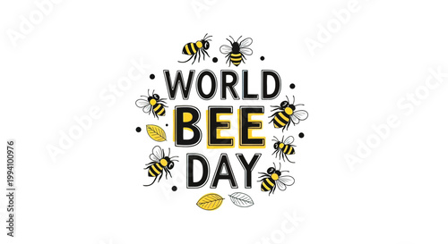 World Bee Day Insect Celebration Logo.