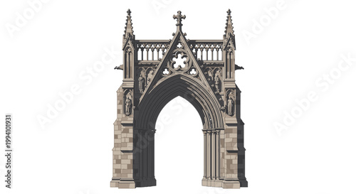Ornate Gothic Archway Entrance Detail Stone Structure