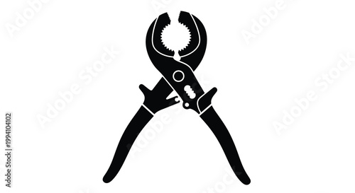 A black silhouette of locking pliers commonly known as vise grips