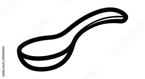Black and white line art spoon.