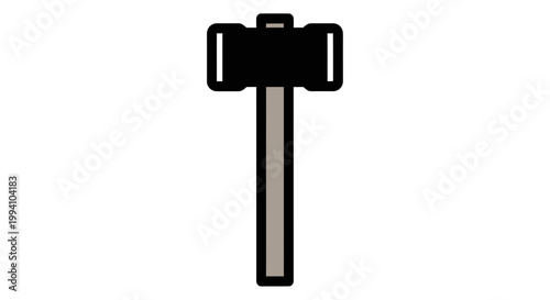 Black hammer tool icon graphic symbol.