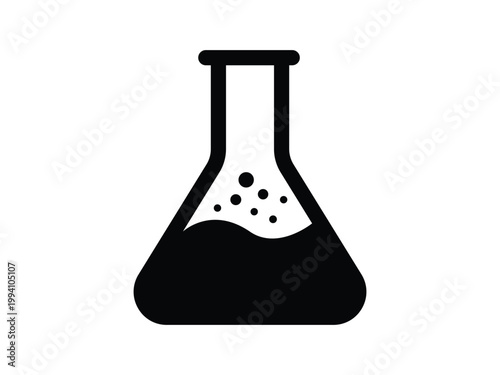 Chemical test tube icon vector illustration for chemistry laboratory science research experiment and medical analysis