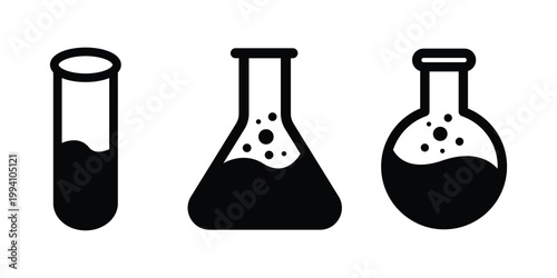 Test Tubes with Blue Liquid in Chemistry Laboratory Glassware for Science Experiment and Medical Research