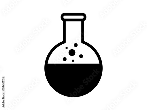 Chemical test tube icon vector illustration for chemistry laboratory science research experiment and medical analysis